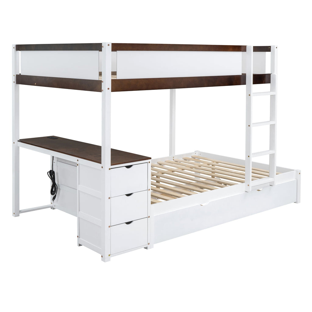 Bunk Bed With Twin Size Trundle, Storage And Desk by Unique Piece Furniture
