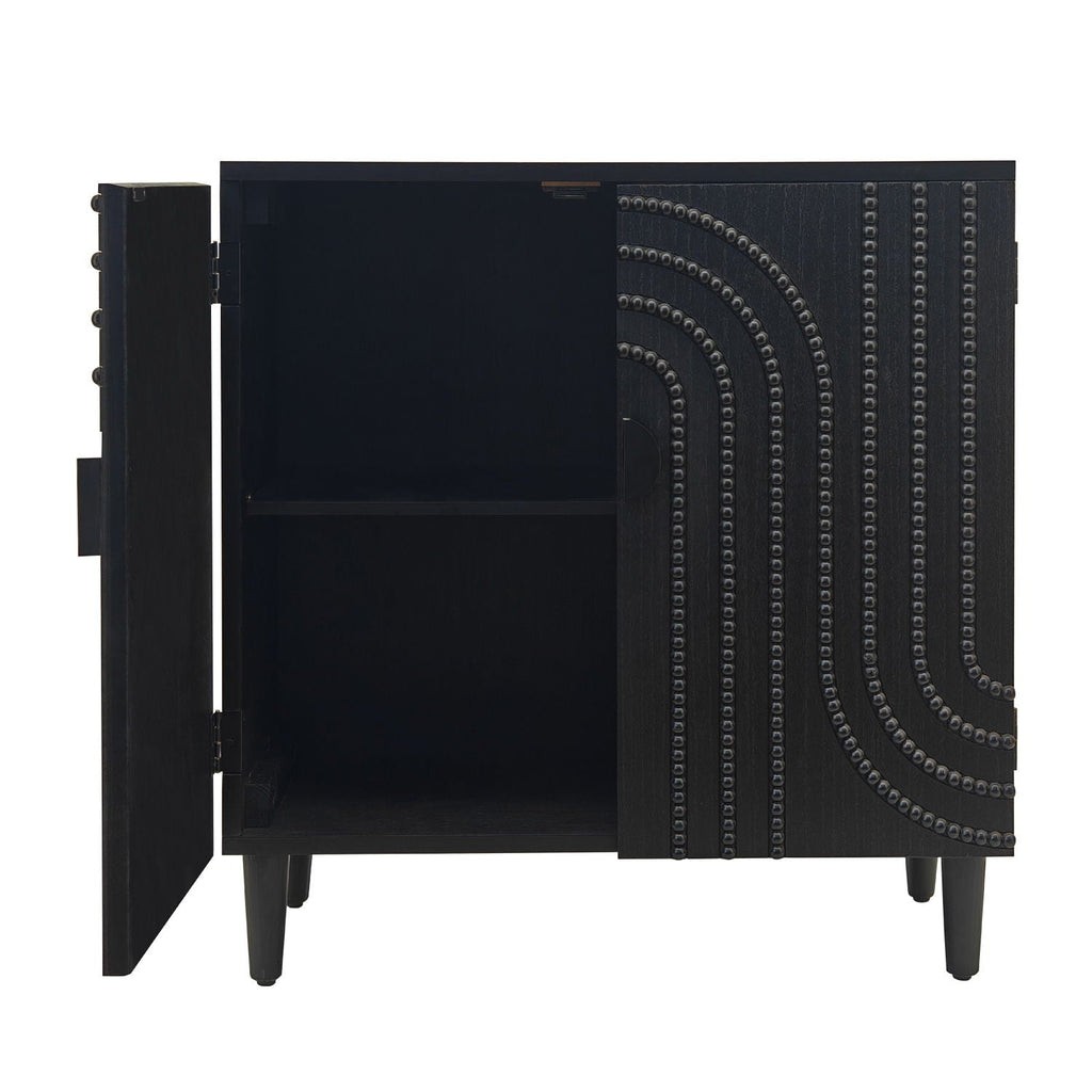 2 Door Storage Cabinet With Adjustable Shelf - Black by Unique Piece Furniture
