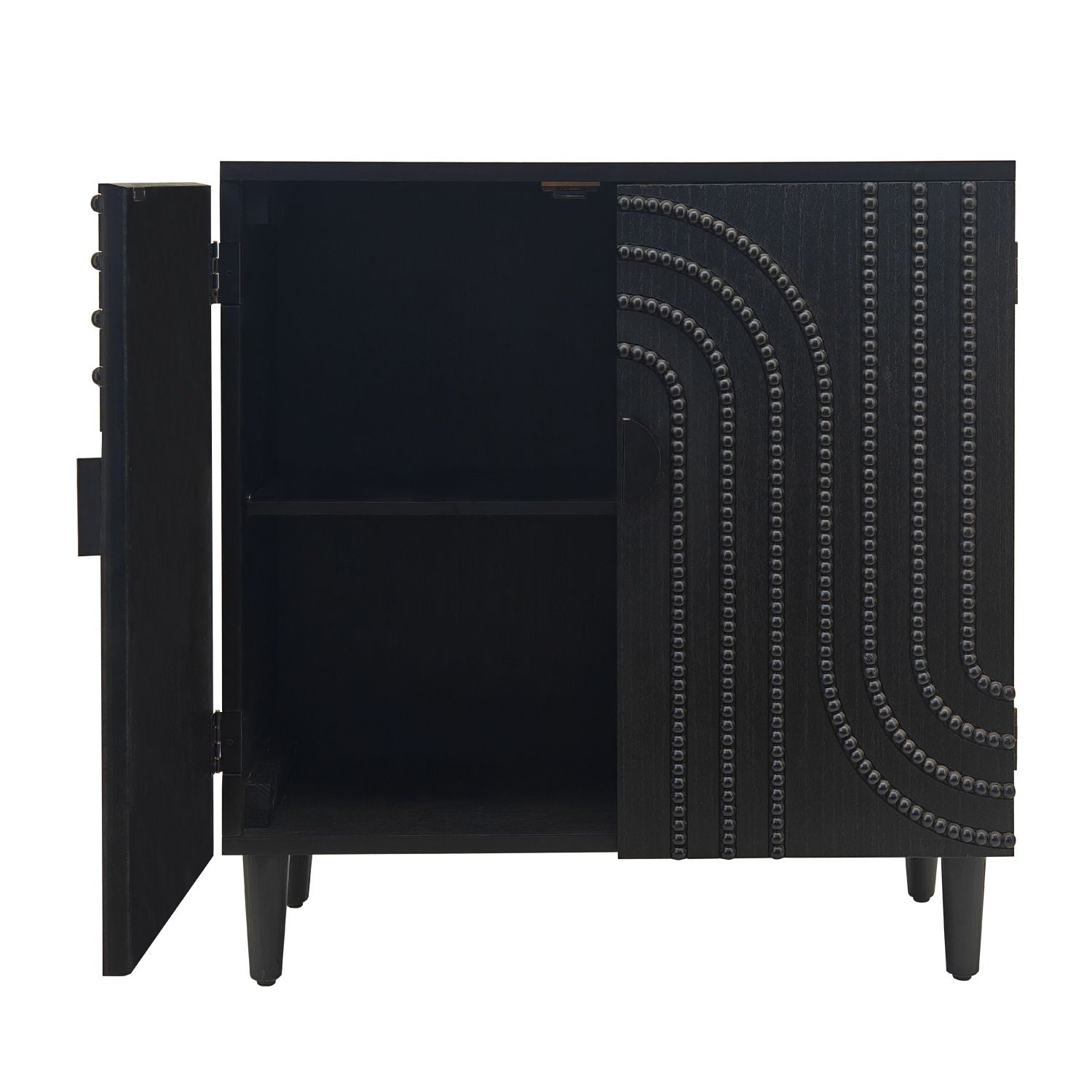 2 Door Storage Cabinet With Adjustable Shelf - Black by Unique Piece Furniture