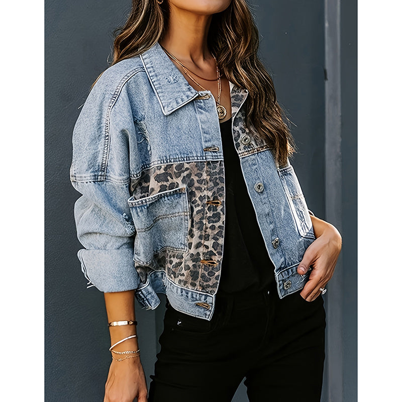 Women's Cropped Distressed Denim Jacket by FitiqueFit