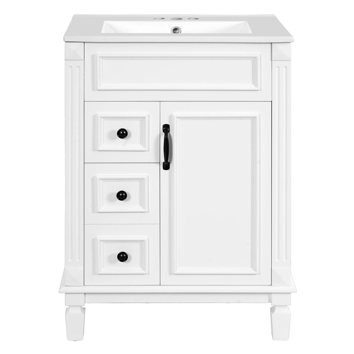 Bathroom Vanity With Sink, Compact Cabinet & 2 Drawers And Adjustable Shelf by Unique Piece Furniture