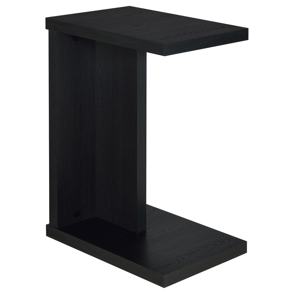 Clower Engineered Wood C-Shaped Sofa Side Table Black by Unique Piece Furniture