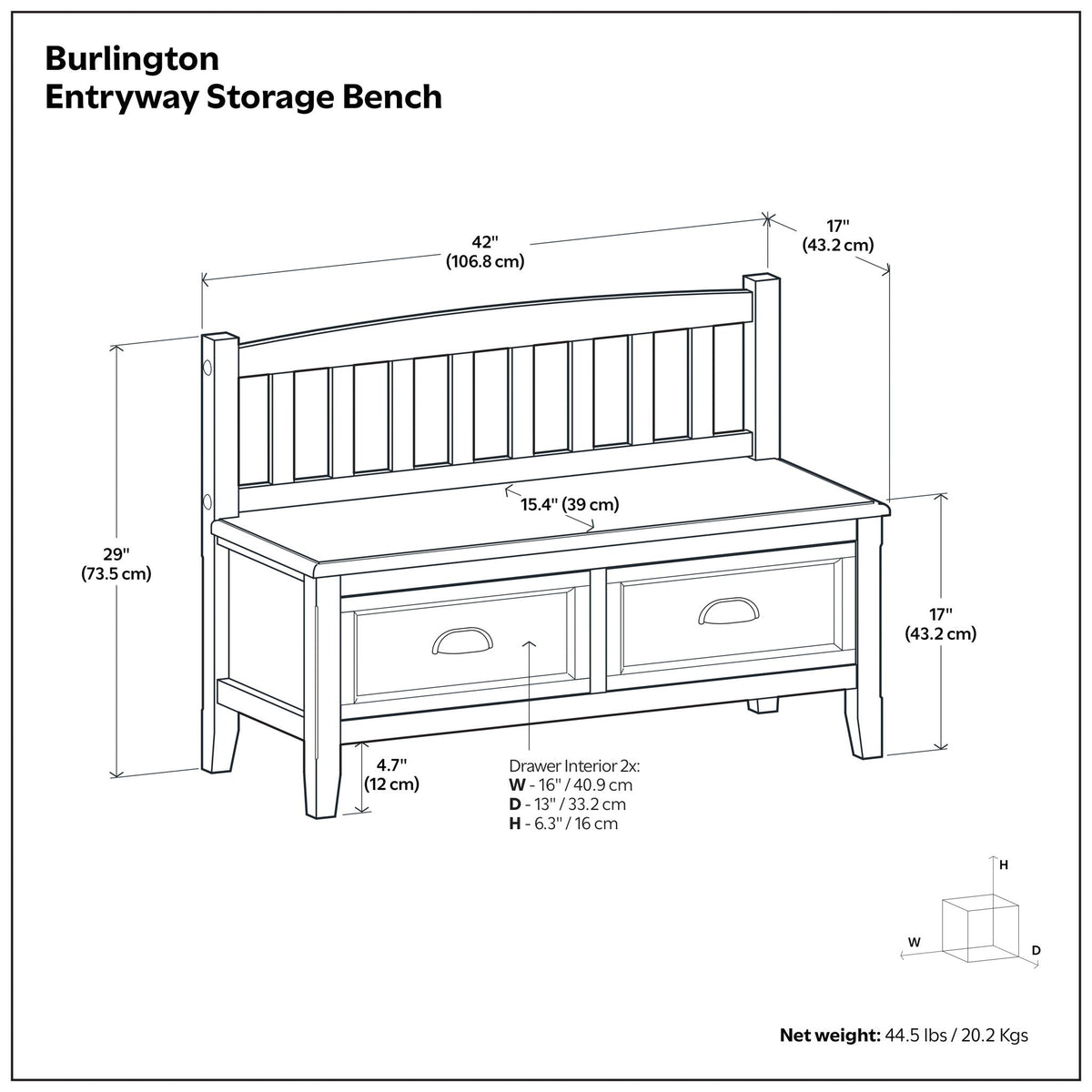 Burlington - Entryway Storage Bench With Drawers by Unique Piece Furniture