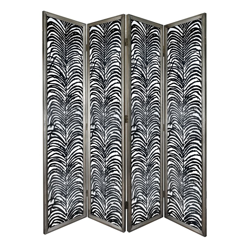 Room Divider, Herero 4 Panel Decorative Screen - Black by Unique Piece Furniture