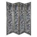 Room Divider, Herero 4 Panel Decorative Screen - Black by Unique Piece Furniture
