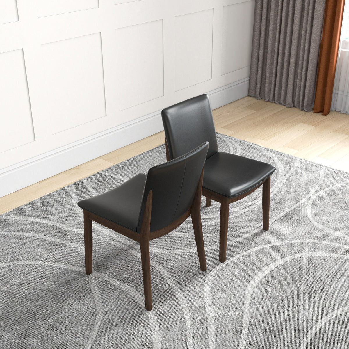 Laura - Mid-Century Modern Solid Wood Dining Chair (Set of 2) by Unique Piece Furniture