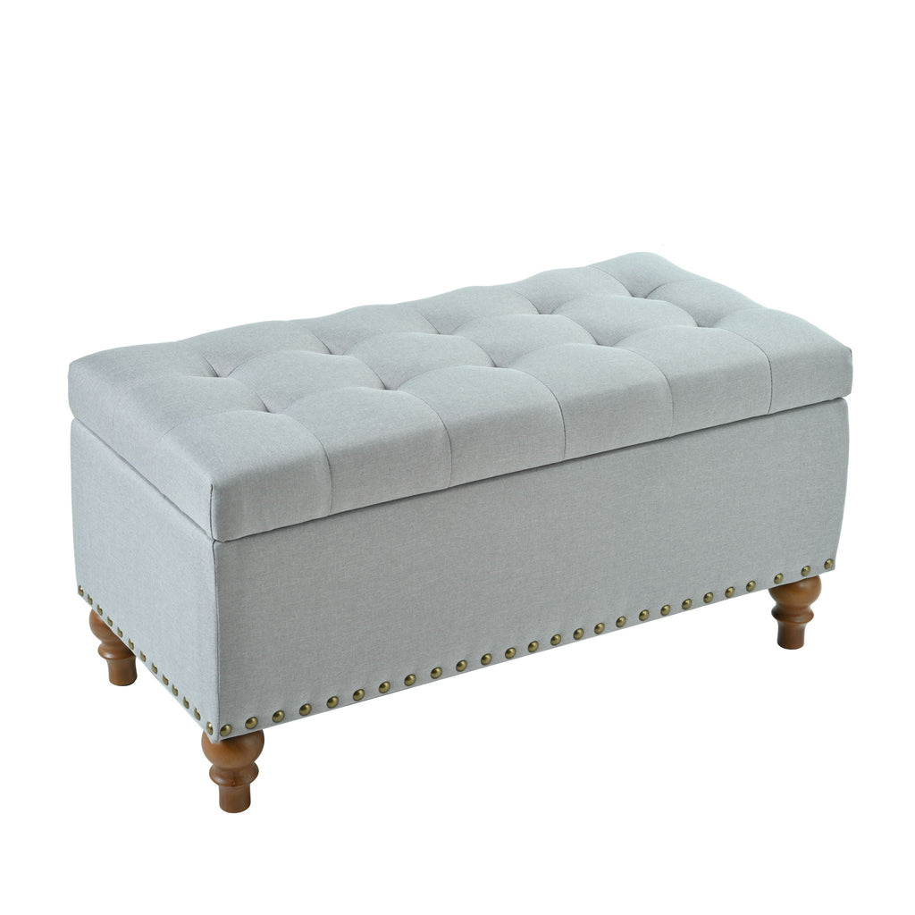 Upholstered Ottoman With Storage And Rivet Trim by Unique Piece Furniture