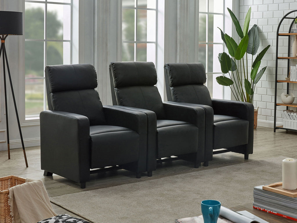 Toohey Upholstered Tufted Recliner Living Room Set Black by Unique Piece Furniture