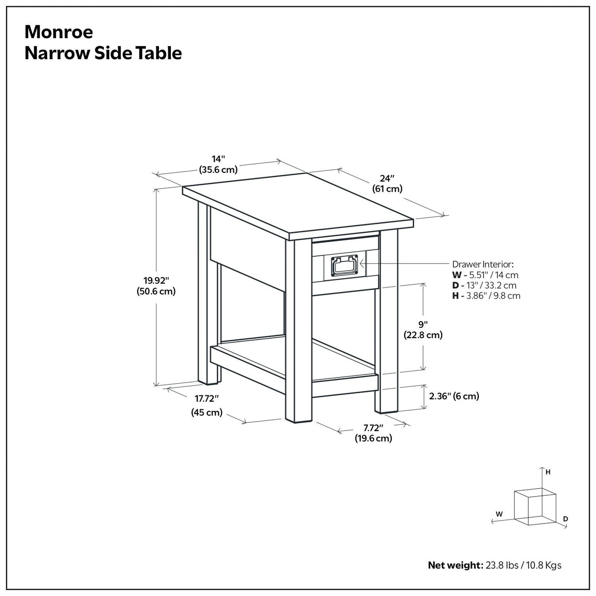 Monroe - Handcrafted Side Table by Unique Piece Furniture