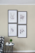 Botanical Wall Art Prints, Home Decor For Living Room Dining Room, Bedroom, Hallway (Set of 4) - White / Black by Unique Piece Furniture