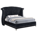 Barzini Upholstered Queen Wingback Bed Black by Unique Piece Furniture