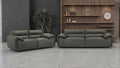 Buxton 2-piece Leather Upholstered Sofa Set Graphite by Unique Piece Furniture