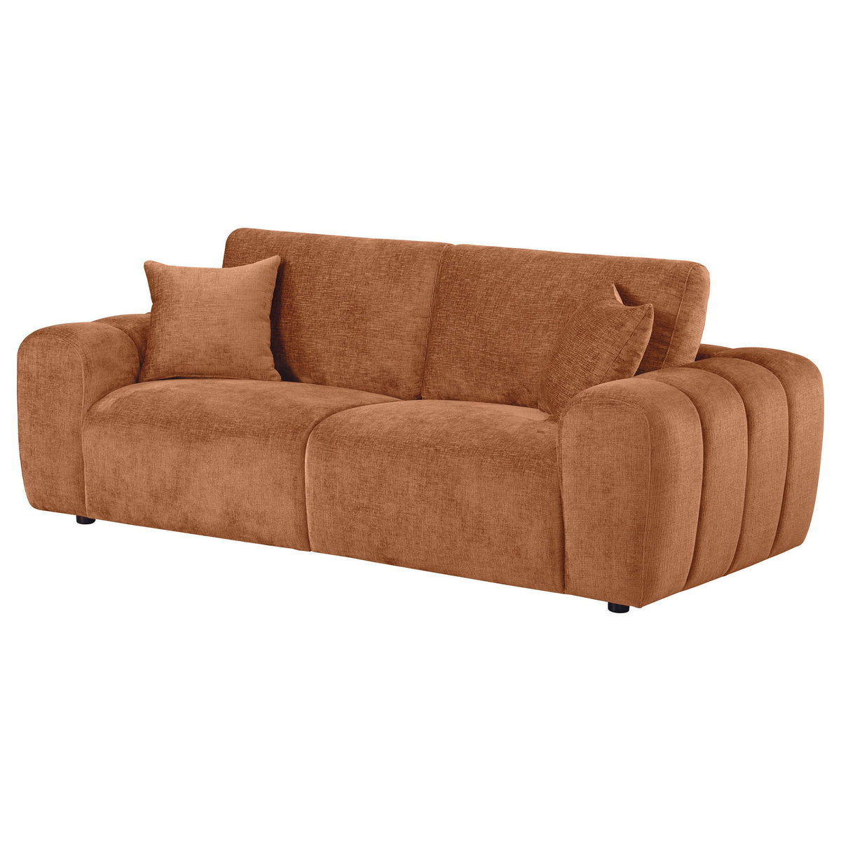 Burnett Chenille Upholstered Wide Arm Sofa Burnt Orange by Unique Piece Furniture