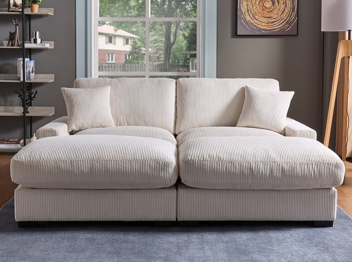 4 Seater Oversized Sectional Sofa With 2 Ottoman And 2 Pillows by Unique Piece Furniture