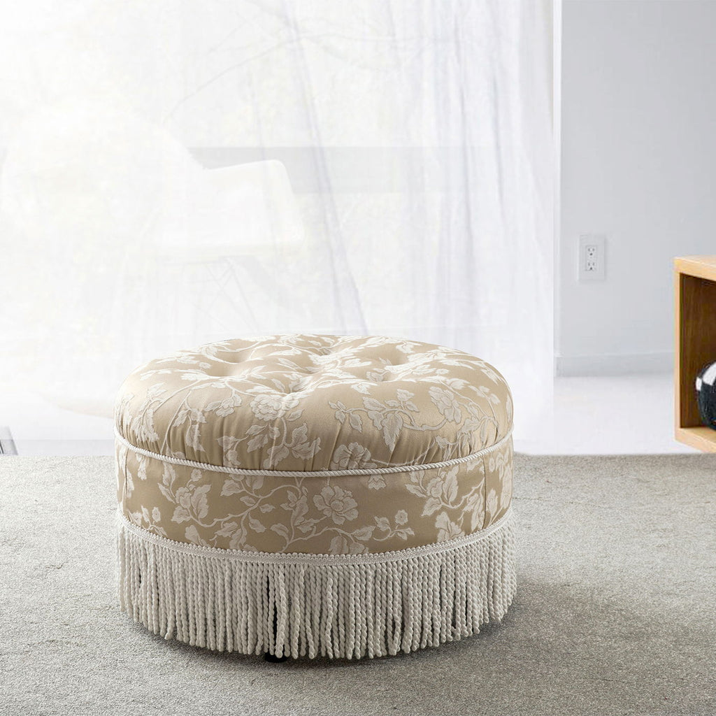 Yolanda - Round Upholstered Accent Ottoman by Unique Piece Furniture