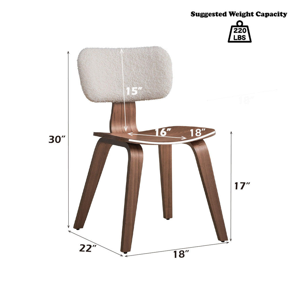Casson - Boucle 7 Walnut Side Chair (Set of 2) - White / Walnut by Unique Piece Furniture