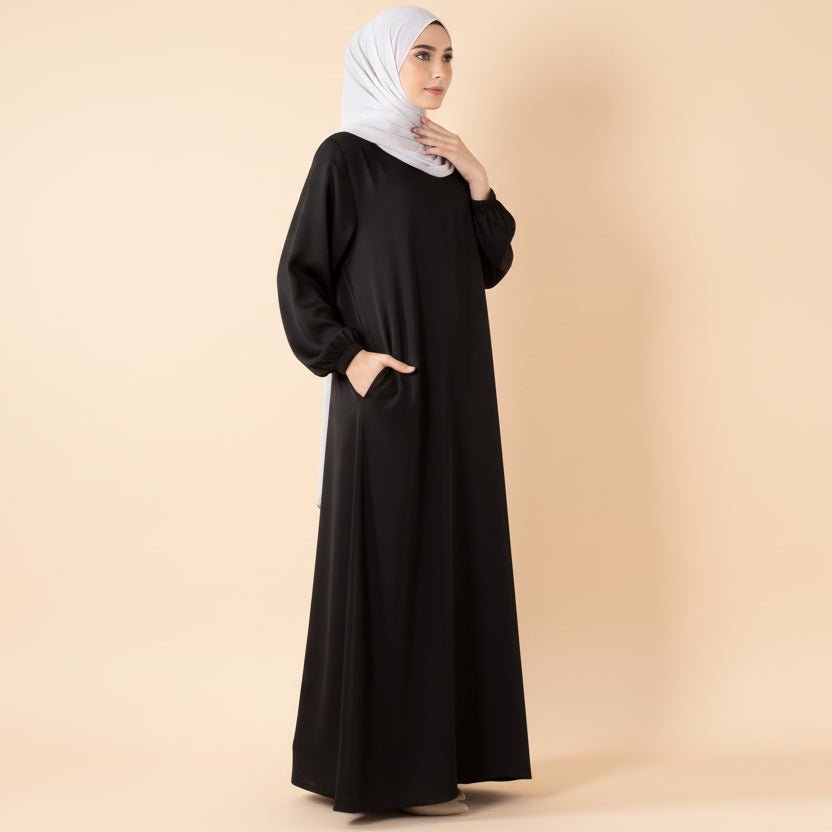 3D-Style Rose Garden Embroidered Open Abaya (MOA275) by Mariam's Collection