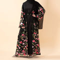 3D-Style Rose Garden Embroidered Open Abaya (MOA275) by Mariam's Collection