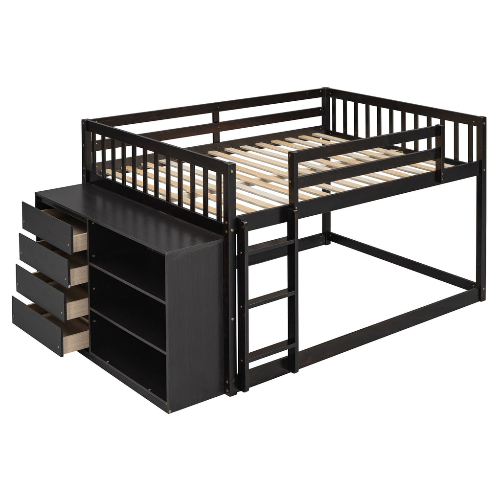Bunk Bed With 4 Drawers And 3 Shelves by Unique Piece Furniture