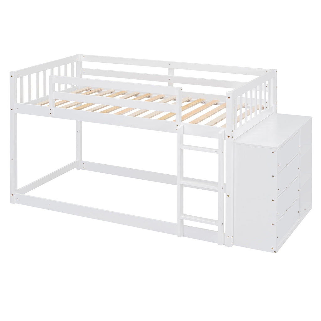 Bunk Bed With 4 Drawers And 3 Shelves by Unique Piece Furniture