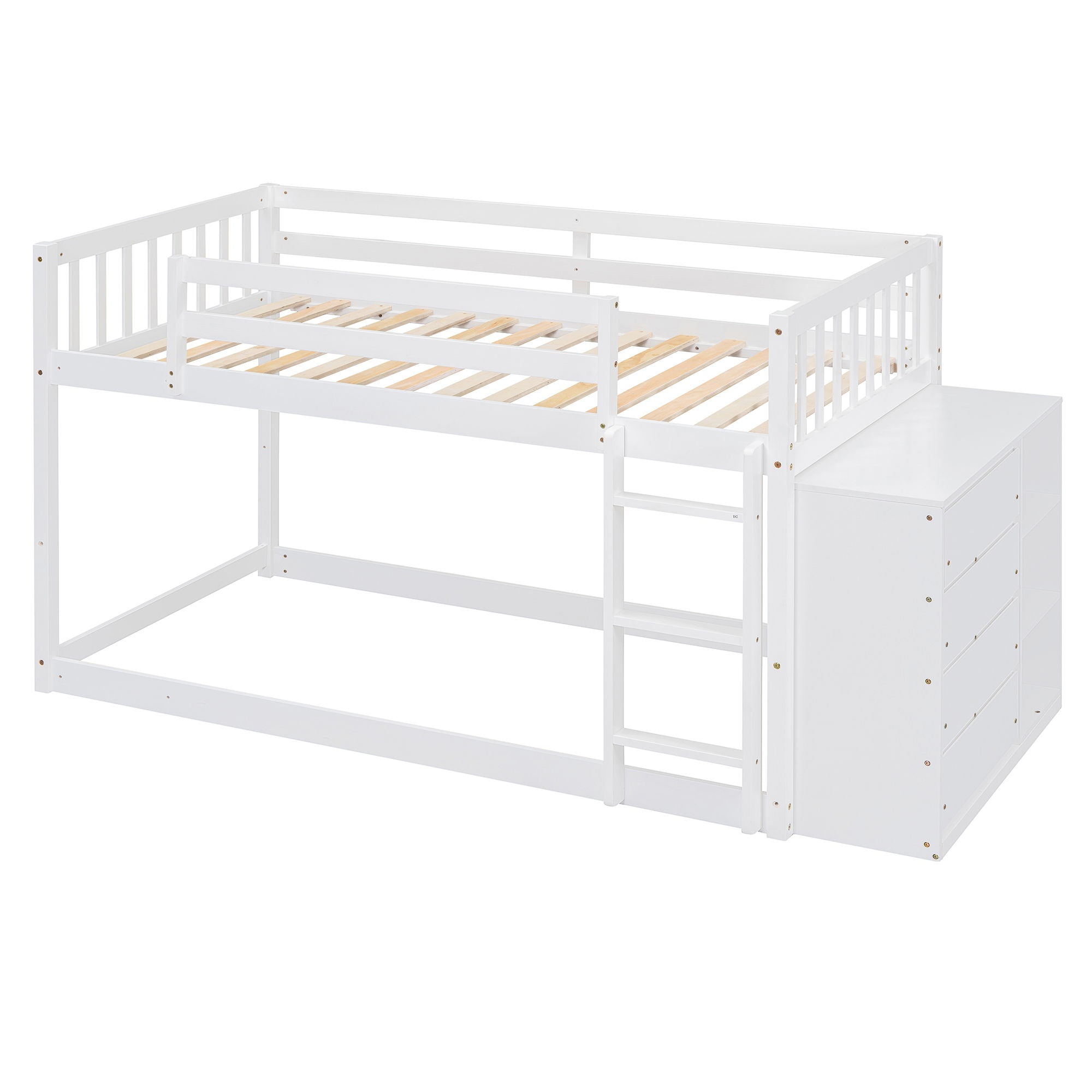 Bunk Bed With 4 Drawers And 3 Shelves by Unique Piece Furniture