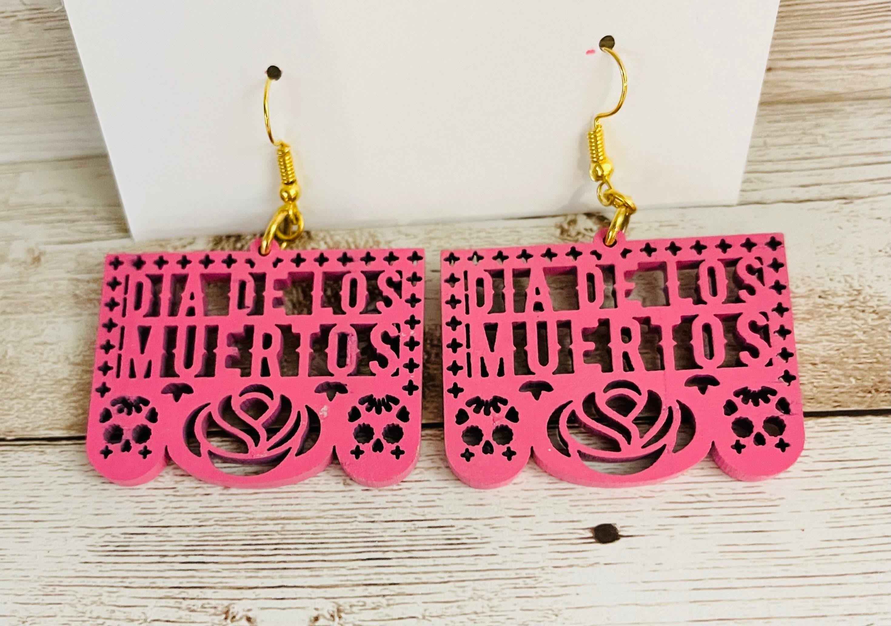 2x Day of the Dead Earrings 2 Pares de Aretes de Dia de Muerto