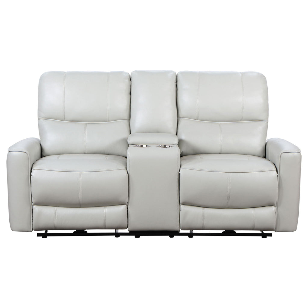 Greenfield Upholstered Power Reclining Loveseat Dove Grey by Unique Piece Furniture