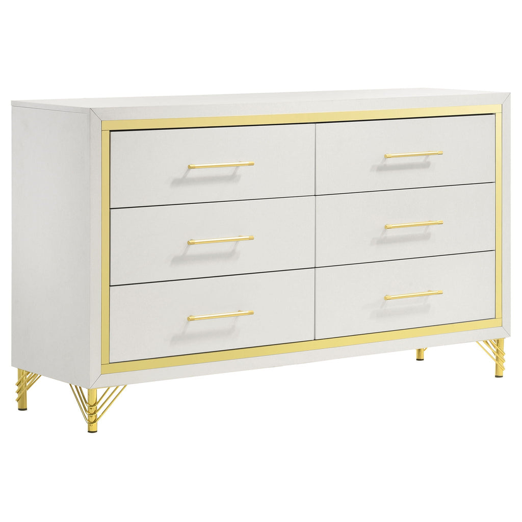 Lucia 6-drawer Dresser Cabinet White by Unique Piece Furniture