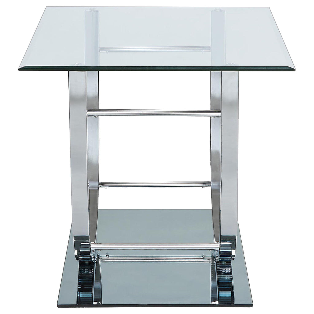 Danville 2-piece Glass Top Coffee and End Table Set Chrome by Unique Piece Furniture