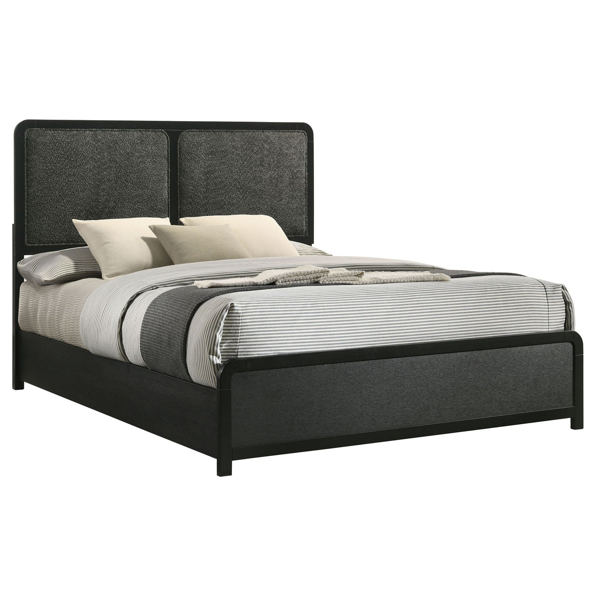 Cavelle 51-inch Upholstered Queen Panel Bed Black by Unique Piece Furniture