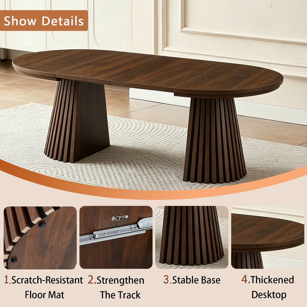 Oval Coffee Table For Living Room - Walnut by Unique Piece Furniture
