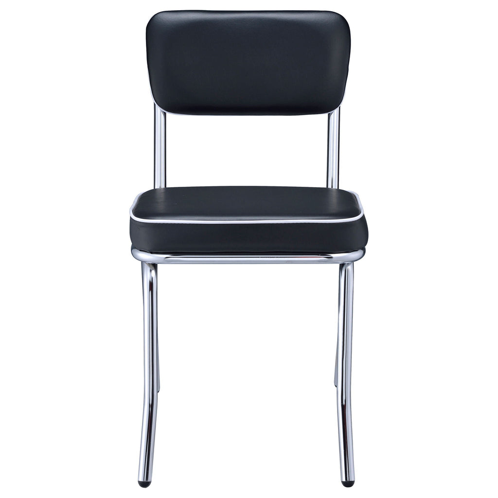 Retro Upholstered Dining Side Chair Black (Set of 2) by Unique Piece Furniture