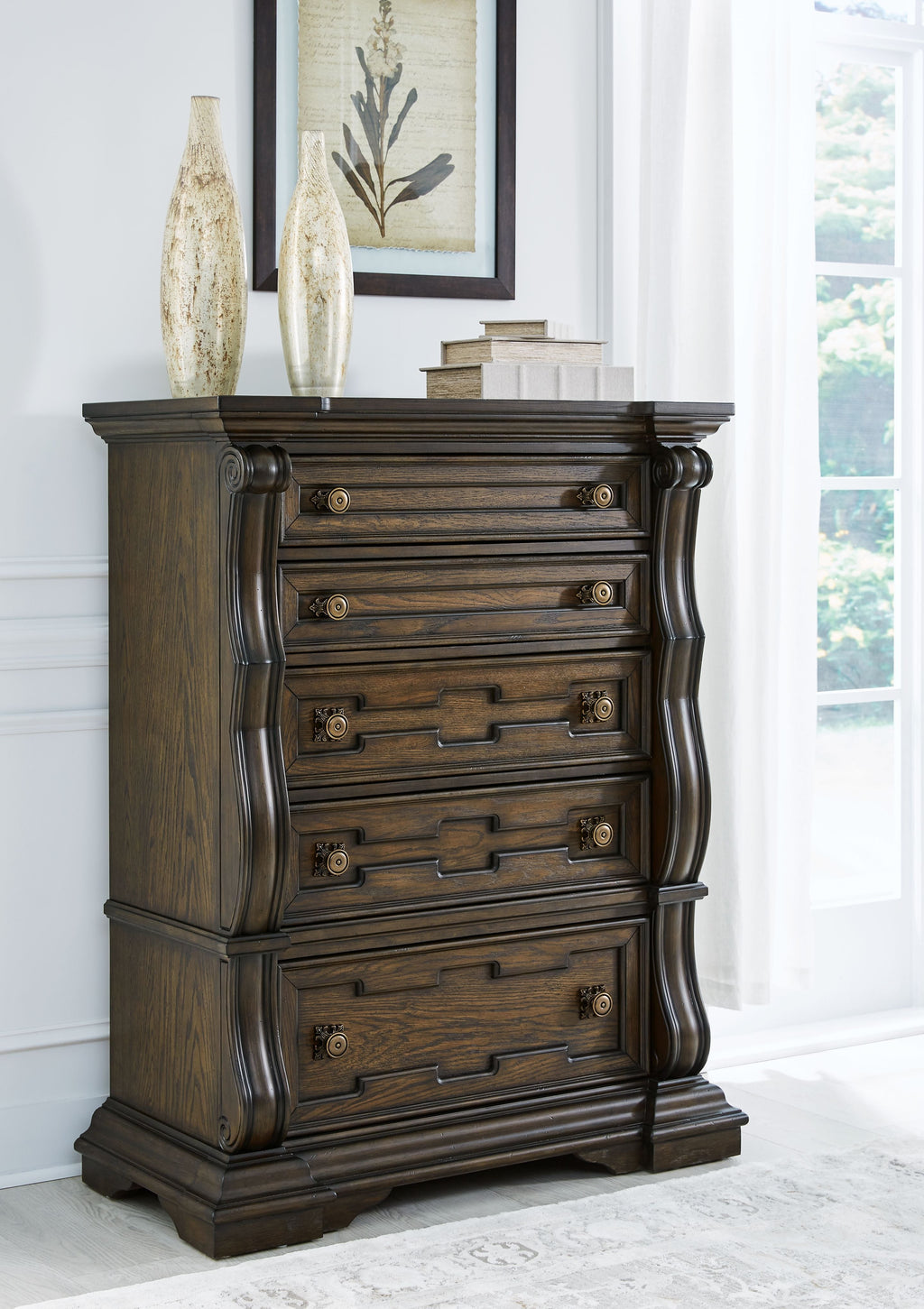 Maylee - Five Drawer Chest - Dark Brown by Unique Piece Furniture