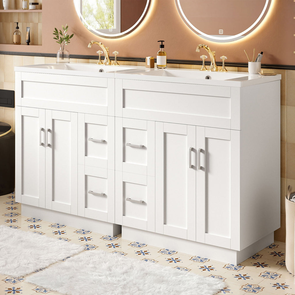 Bathroom Vanity With 2 Doors, 2 Drawers, Adjustable Shelf, Hidden Slides & Soft Close Hinges by Unique Piece Furniture