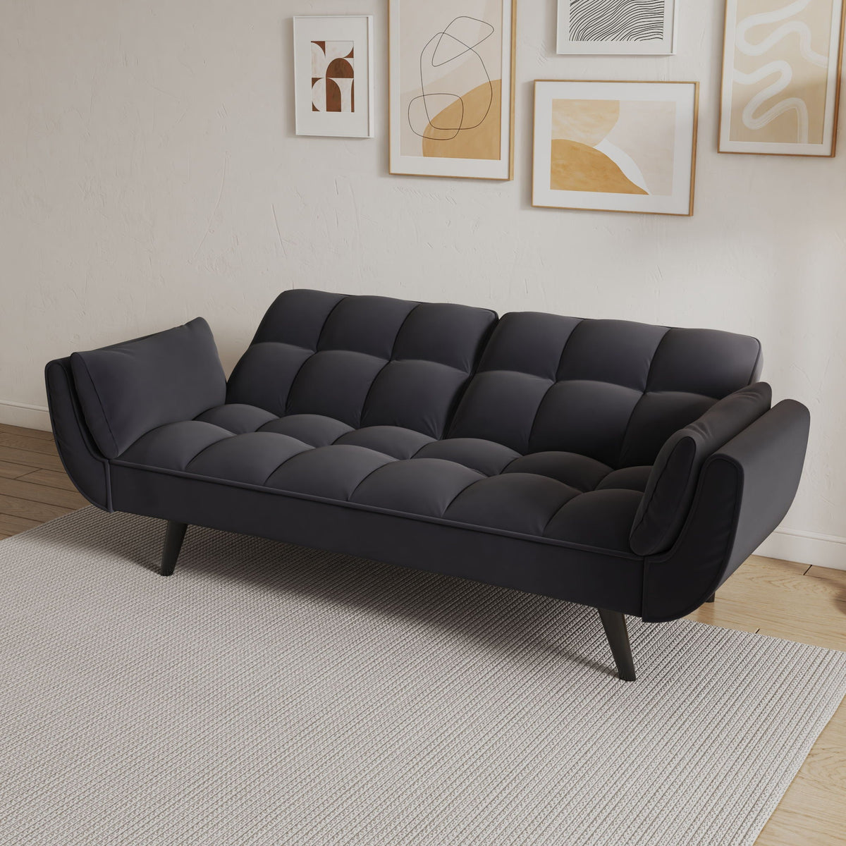 Sofa Soft Two Armrests Throw Pillow Pillow Comfortable Fit Apartment Bedroom Small Space by Unique Piece Furniture