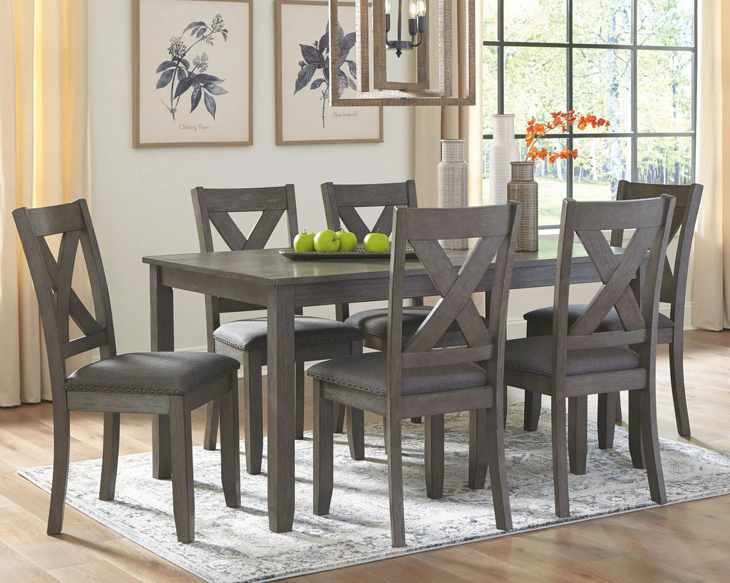 Caitbrook - RECT DRM Table Set (Set of 7) - Gray by Unique Piece Furniture