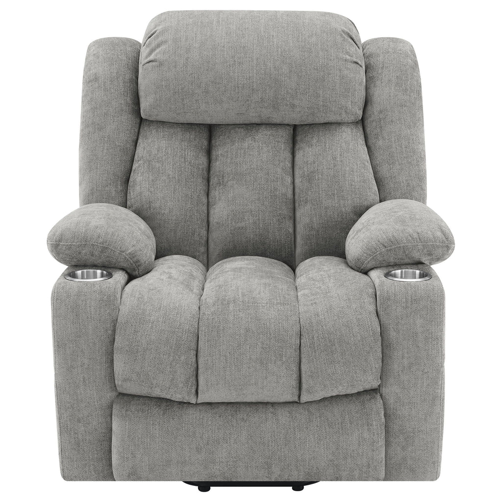 Houston Upholstered Power Lift Recliner Grey by Unique Piece Furniture