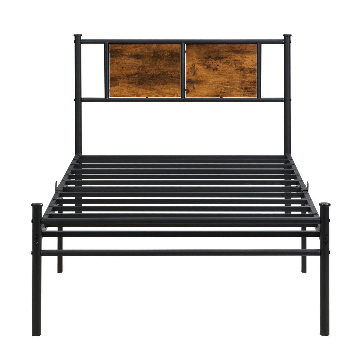 ModerMetal Bedframe With Wood Panel Headboard by Unique Piece Furniture