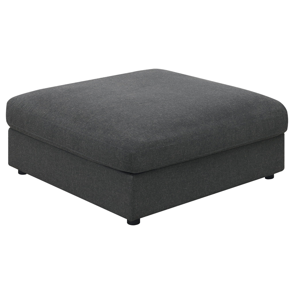 Serene Square Upholstered Ottoman Charcoal by Unique Piece Furniture