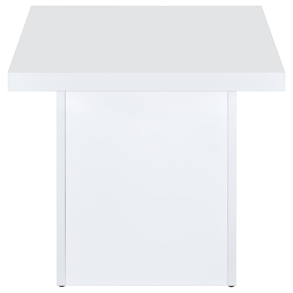 Devar 3-piece Square Coffee End Table Set White High Gloss by Unique Piece Furniture