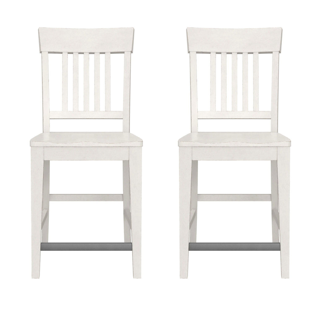 Slat Back Counter Stools (Set of 2) - White by Unique Piece Furniture