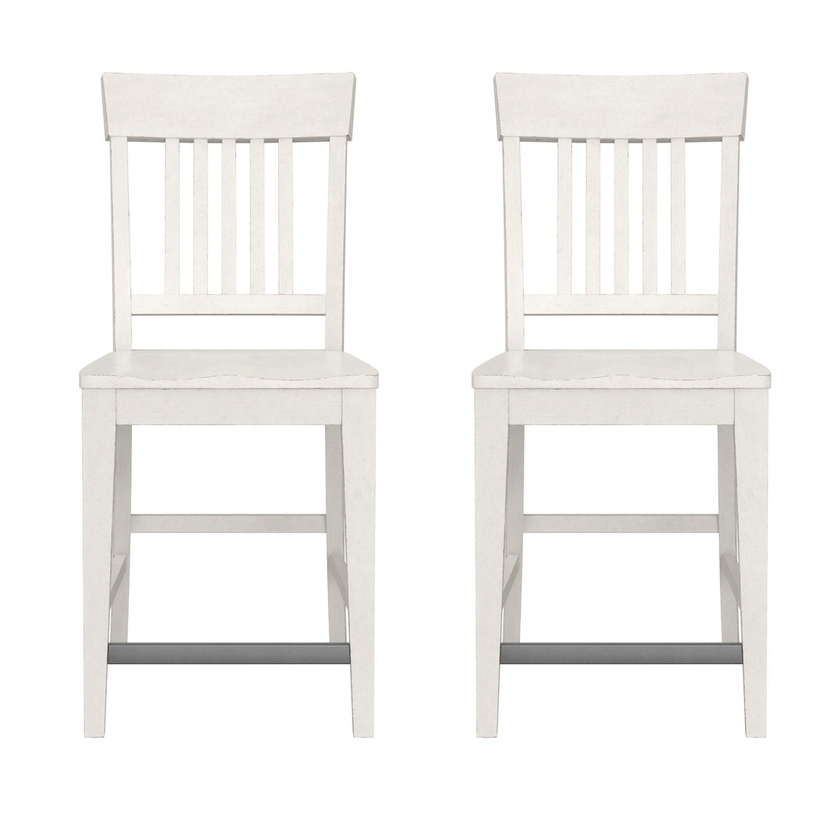Slat Back Counter Stools (Set of 2) - White by Unique Piece Furniture