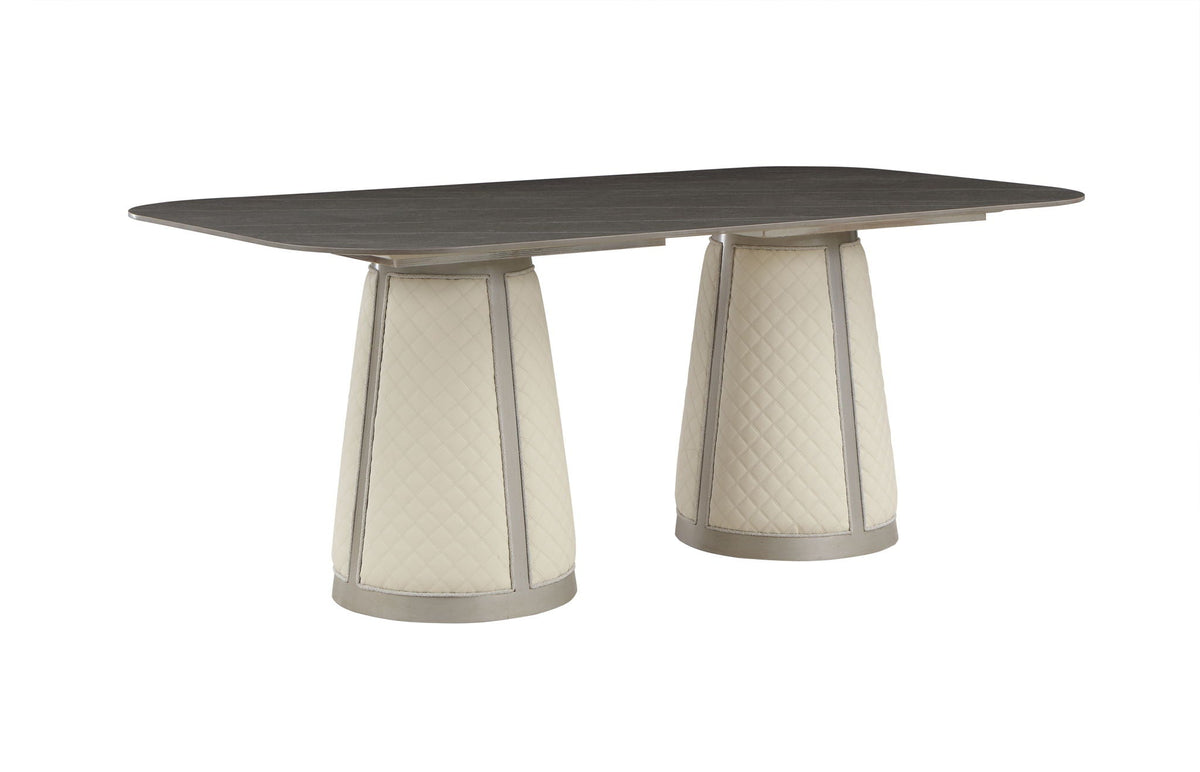 Kasa - Sintered Stone Top Dining Table - Stone Gray / Champagne by Unique Piece Furniture