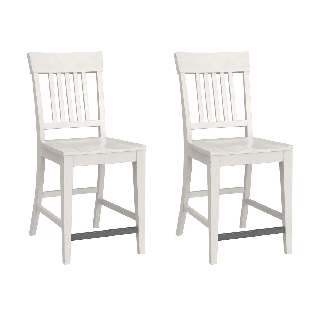 Slat Back Counter Stools (Set of 2) - White by Unique Piece Furniture