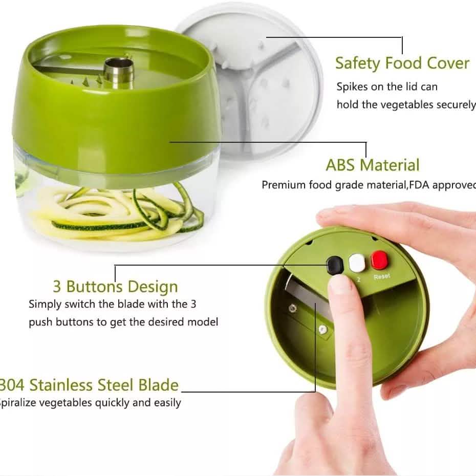 4-in-1 Fruit Vegetable Slicer Adjustable Spiral Grater by DailySale