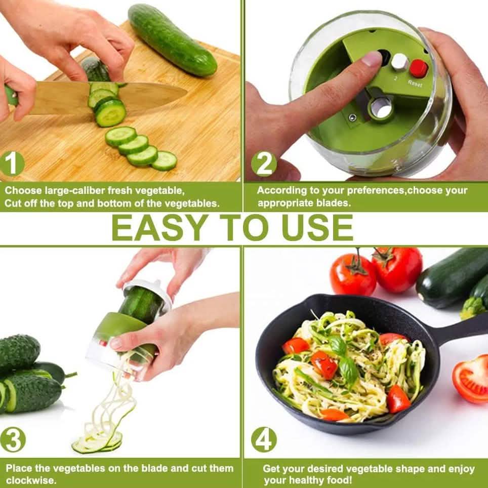 4-in-1 Fruit Vegetable Slicer Adjustable Spiral Grater by DailySale