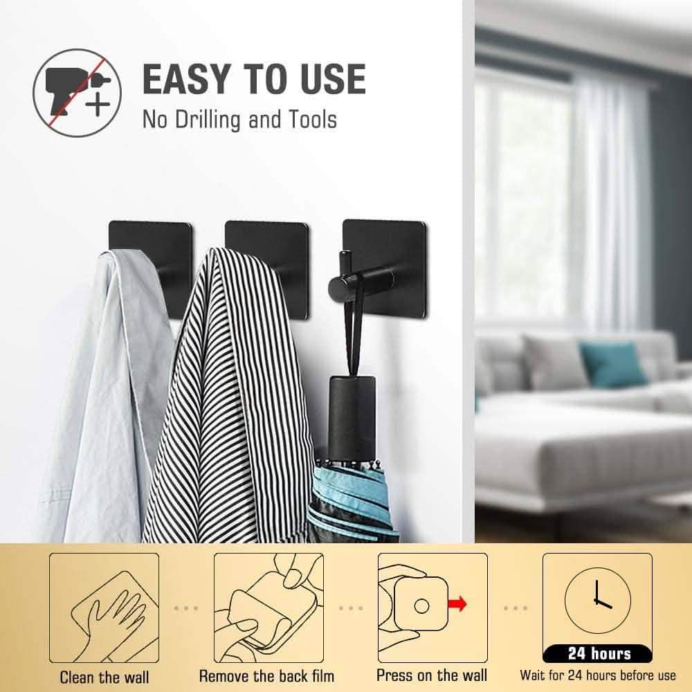 4-Pack: Heavy Duty Durable 304 Stainless Steel Wall Hangers by DailySale