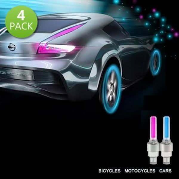 4-Pack: Motion Activated LED Tire Valve Stem Lights by DailySale