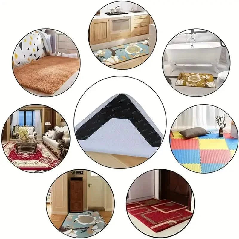 4-Pack: Reusable Non-Slip Carpet Rug Stickers by DailySale