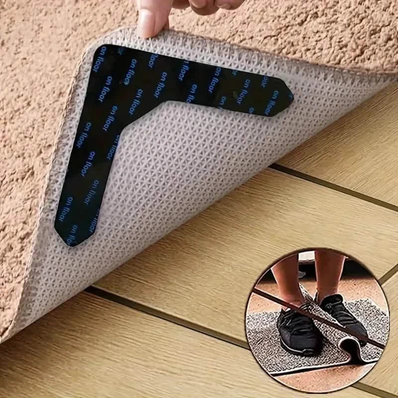 4-Pack: Reusable Non-Slip Carpet Rug Stickers by DailySale